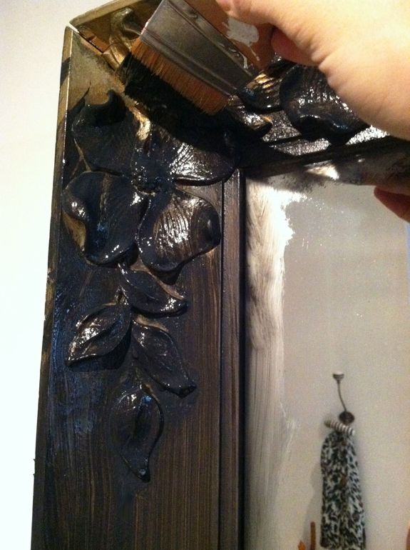 Little Green Notebook Painting a mirror with chalkboard paint